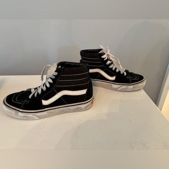 Vans Old Skool Skate Unisex Black & White High Top Sneakers Shoes. Size 3.5 / 5 - Picture 3 of 9